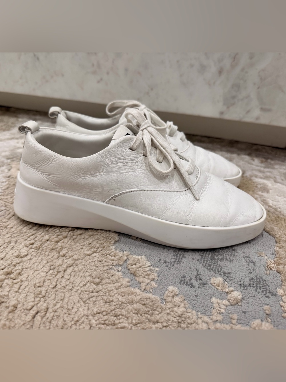 Wolf & Shepherd Cruise Mens 7.5 Womens 9.5 White Leather Lace Up Shoe Sneakers